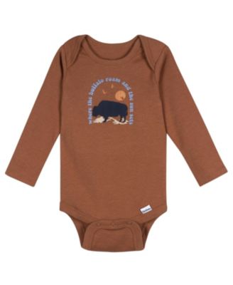 Baby Boys' 5-Pack Long Sleeve Bodysuits, Grey Heather, 12 Months