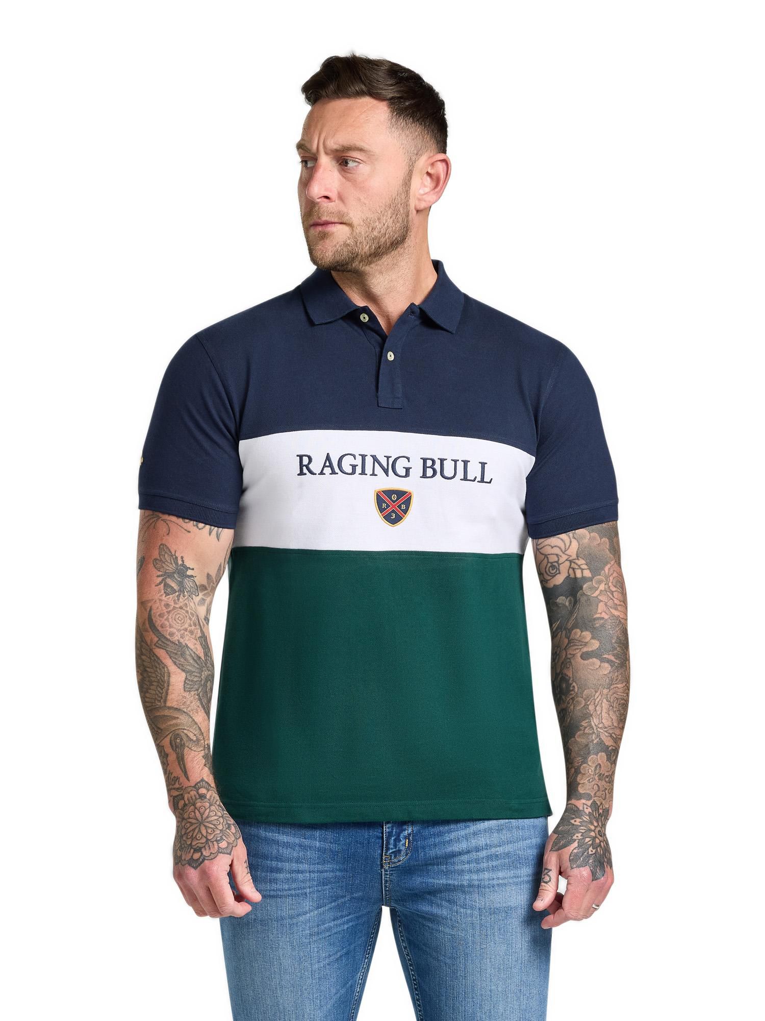 Men's Short Sleeve Cut and Sew Panel Pique Polo