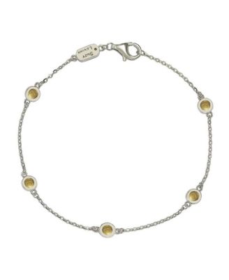 Suzy Levian Sterling Silver Sapphire 1 cttw Station Link Bracelet