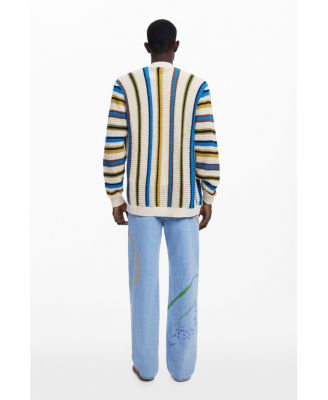 Men's Striped knit cardigan