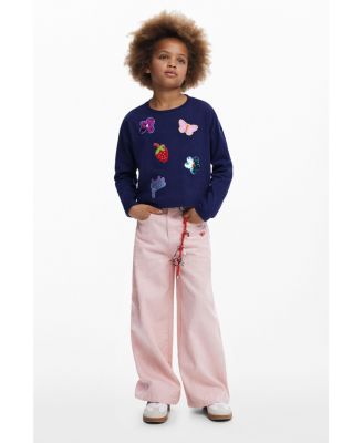 Girls's T-shirt with applique shapes