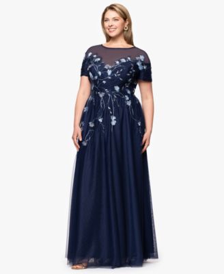 Plus Size Sequin Embellished A-Line Gown