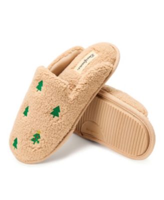 Women's Christmas Tree Teddy Scuff Slipper