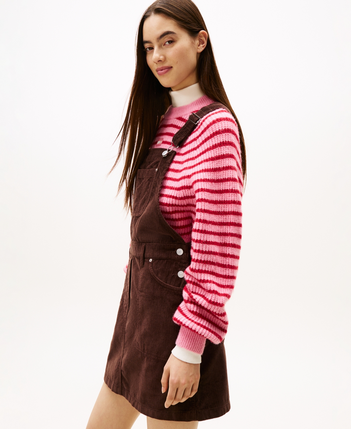 Tommy Jeans Women's Script Cord Dungarees Dress