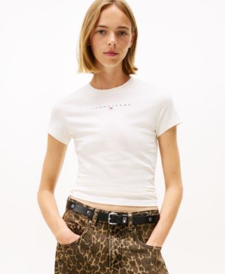 Tommy Jeans - Women's Crewneck Slim Bling Linear T-Shirt