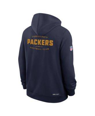 Men's Navy Green Bay Packers The 1923 Classic Sideline Dri-FIT Pullover Hoodie