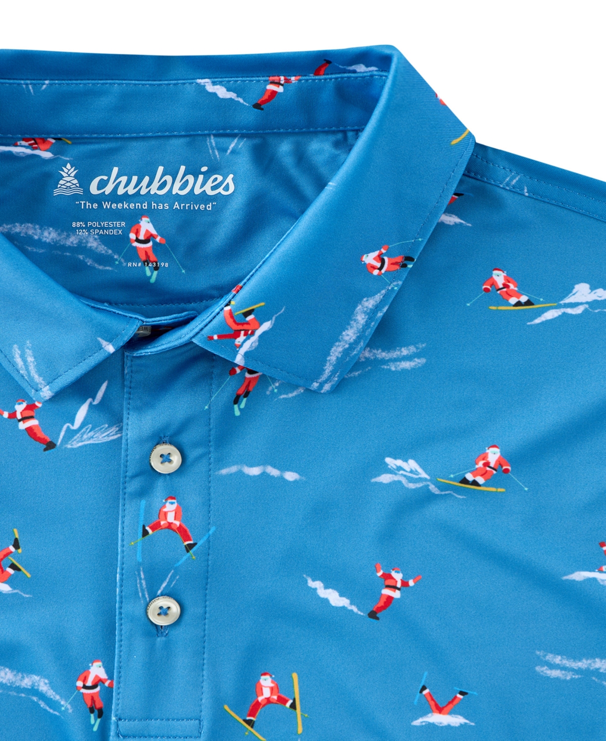 Chubbies Men's The Ski-Daddle Performance Polo Shirt