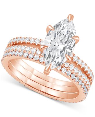 Badgley Mischka Certified Lab Grown Diamond Marquise Bridal Set (3 ct. t.w.) in 14k Gold