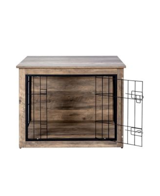 Medium Wooden Dog Crate  Indoor Dog Kennel with Double Doors