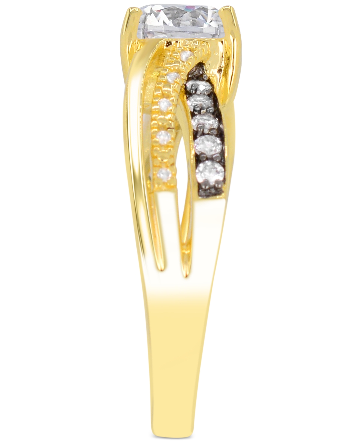 Macy's Lab-grown Ruby (2 Ct. T.w.) & Diamond Accent Swirl Ring In 14k Gold-plated Sterling Silver In White
