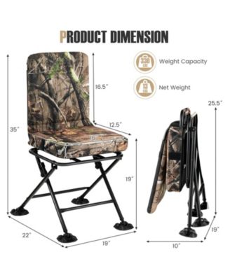 Folding 360 Degree Swivel Hunting Chair with Duck Feet