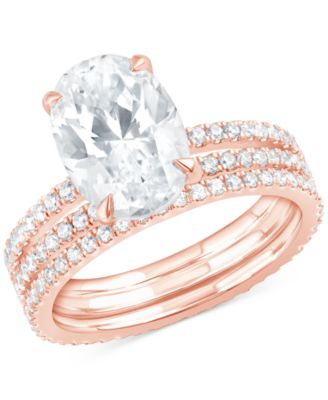 Badgley Mischka Certified Lab Grown Diamond Oval Bridal Set (3 ct. t.w.) in 14k Gold