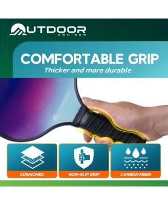 Outdoor Cruiser Pickleball Paddle Set – USAPA Approved, Premium Fiberglass Paddles with Lightweight Shock-Absorbing Grip, Includes 2 Rackets, 4 Balls, Grip Tapes, and Sling Carry Bag