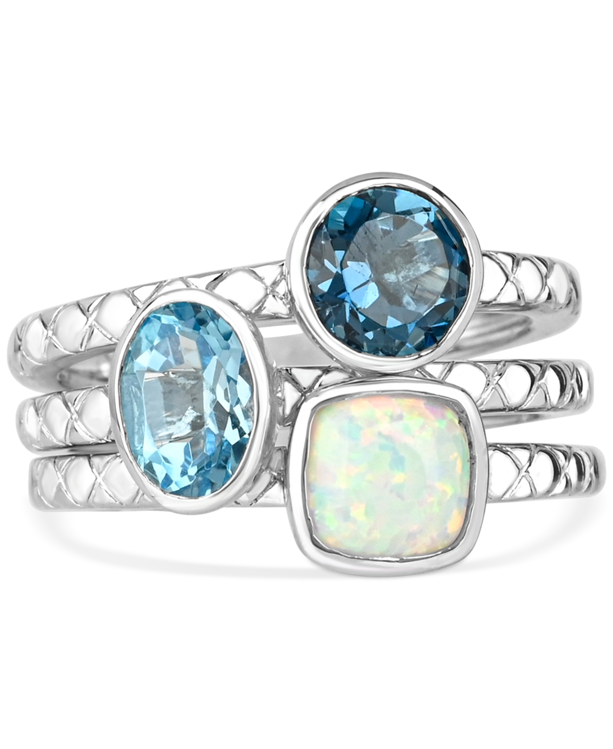 Macy's Multi-gemstone (1-5/8 Ct. T.w.) Ring In Sterling Silver In Blue