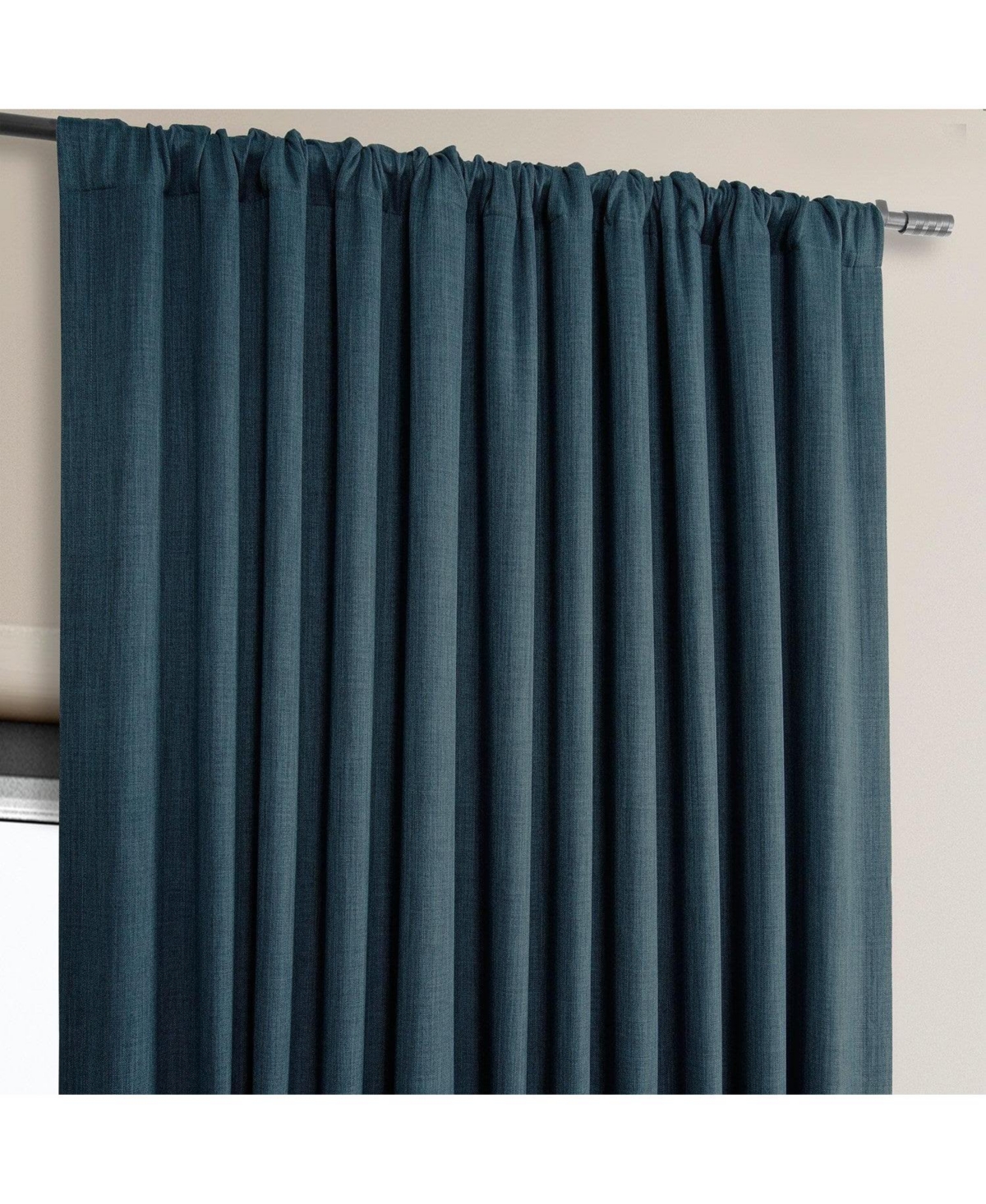 Half Price Drapes Extra Wide Textured Faux Linen Room Darkening Curtain