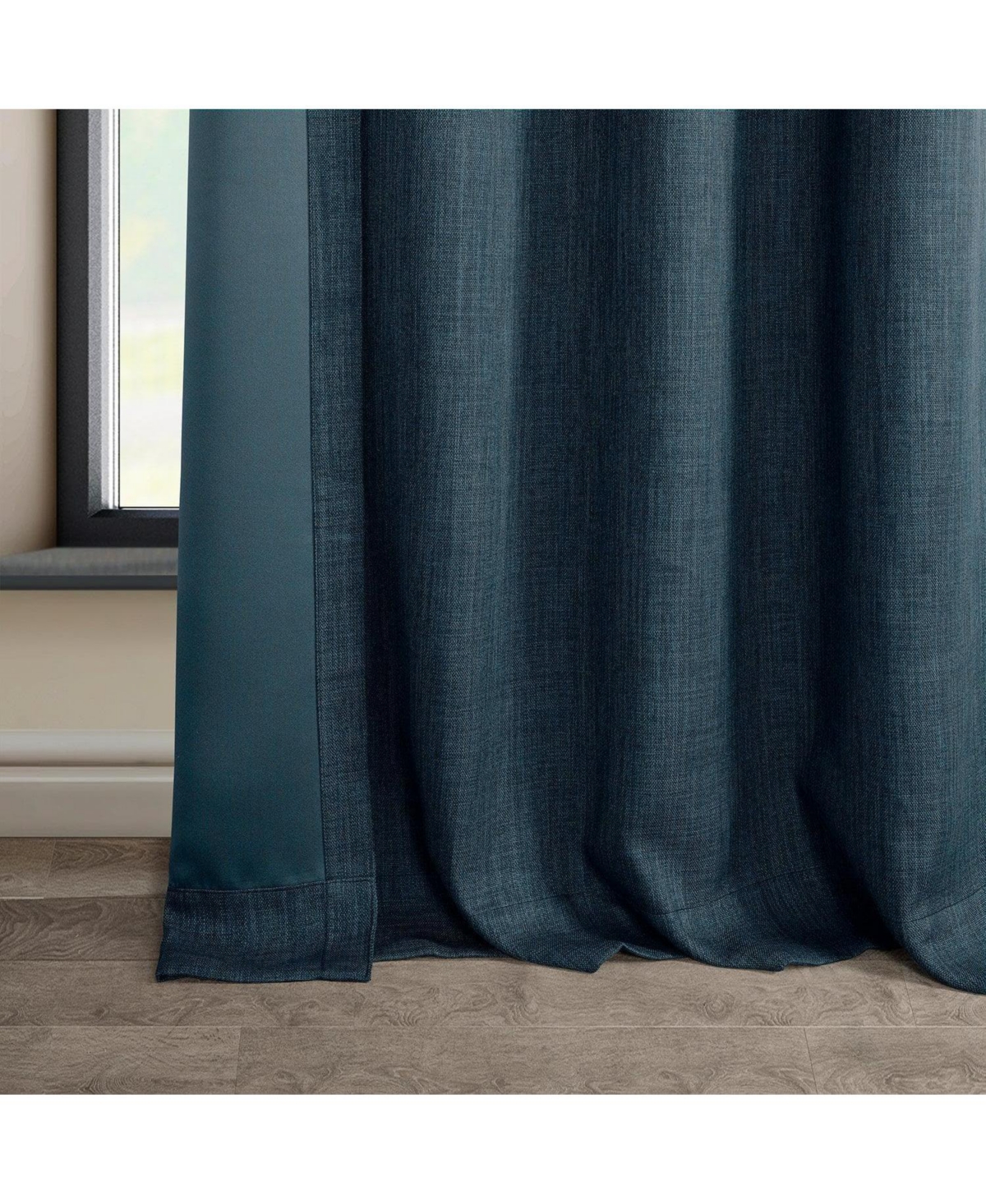 Half Price Drapes Grommet Textured Faux Linen Room Darkening Curtain