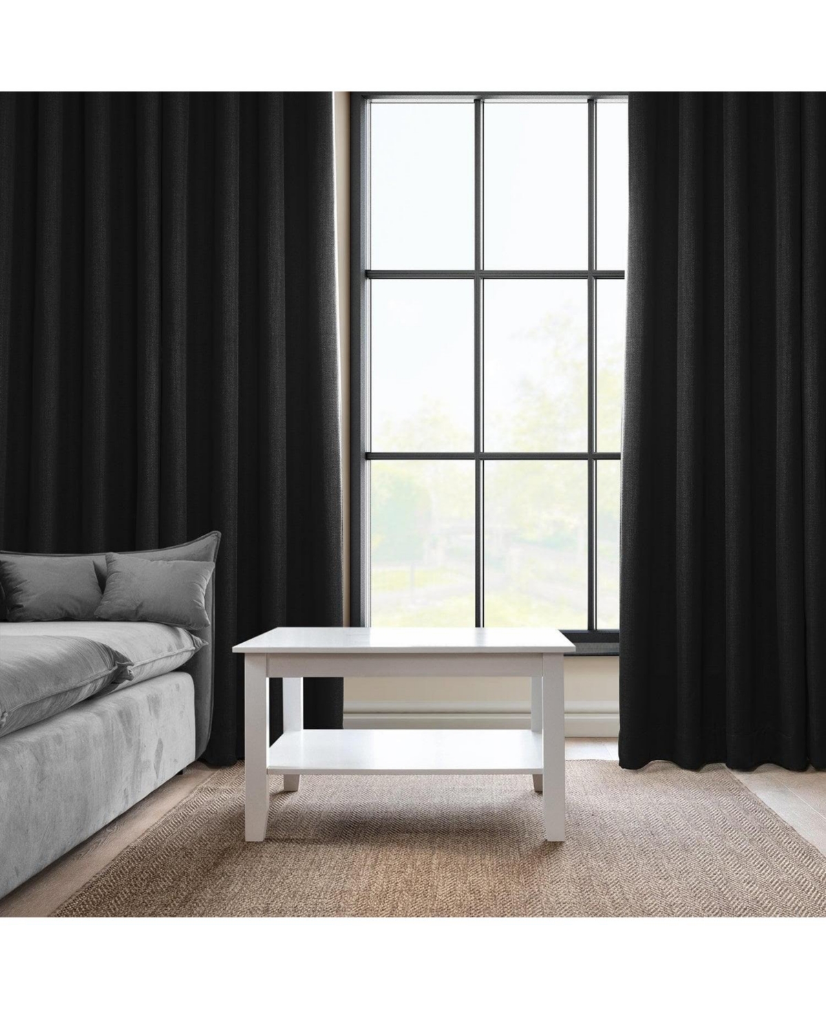 Half Price Drapes Grommet Textured Faux Linen Room Darkening Curtain