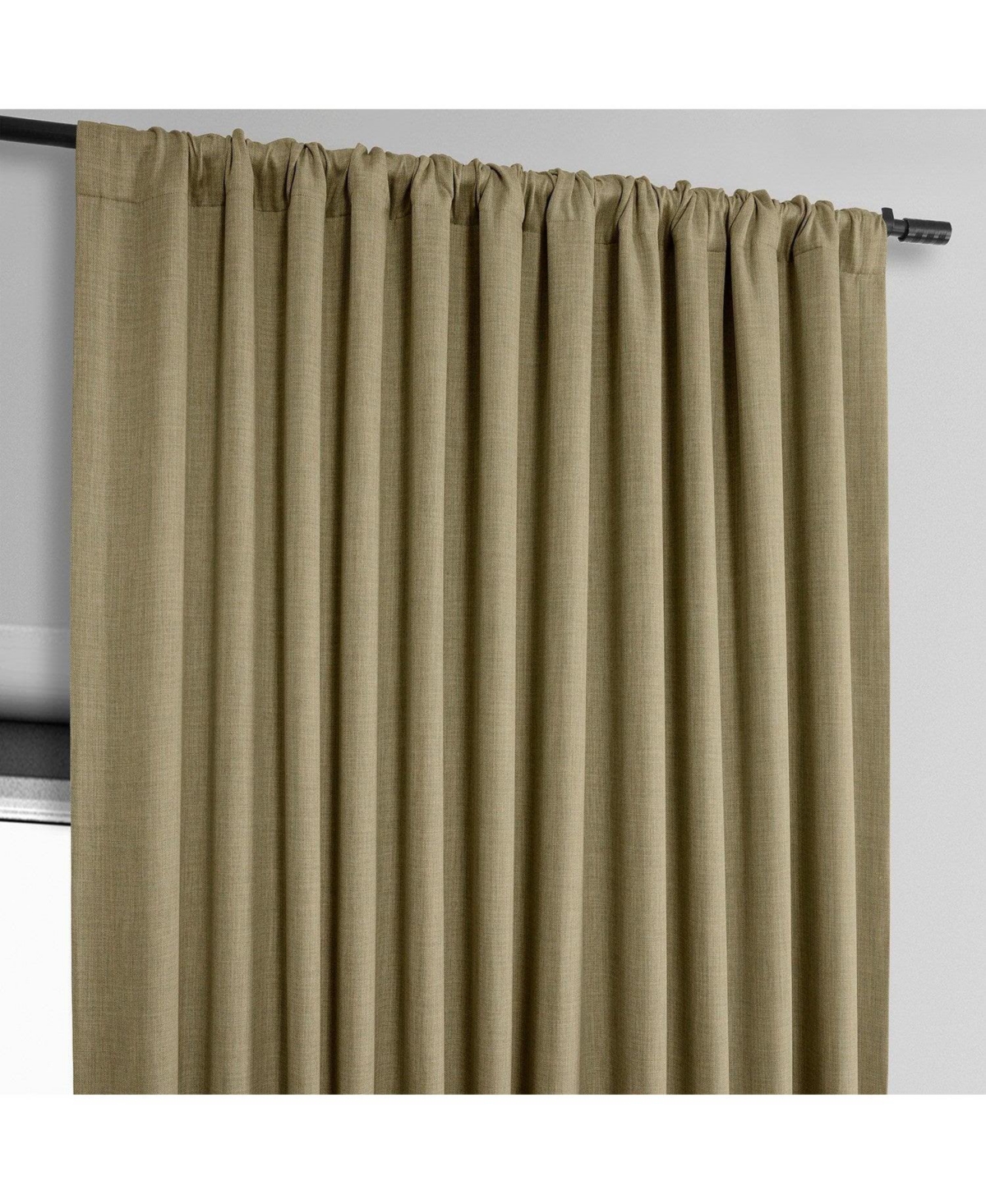 Half Price Drapes Extra Wide Textured Faux Linen Room Darkening Curtain