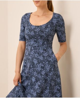 Women's Fit & Flare Scoop Midi Dress