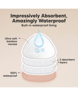 14pk Organic Nursing Pads, Reusable Nipple Pads for Breastfeeding, Washable Breast Pads + Wash Bag