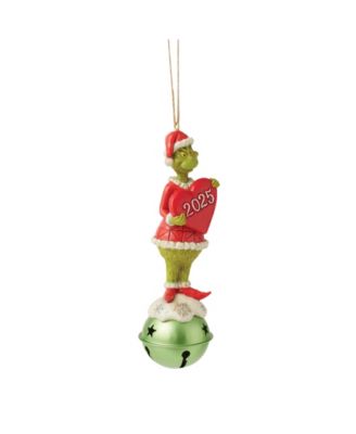 Grinch on Bell Dated 2025 Ornament