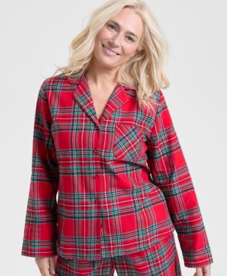 Women's Brinkley Plaid Notch Collar Matching Family Pajamas Set, Created for Macy's