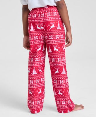 Kids 2T-16 Deer Fair Isle Fleece Pajama Pants, Macy's Exclusive