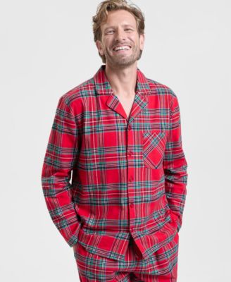 Men's Brinkley Plaid Notch Collar Matching Family Pajamas Set, Created for Macy's