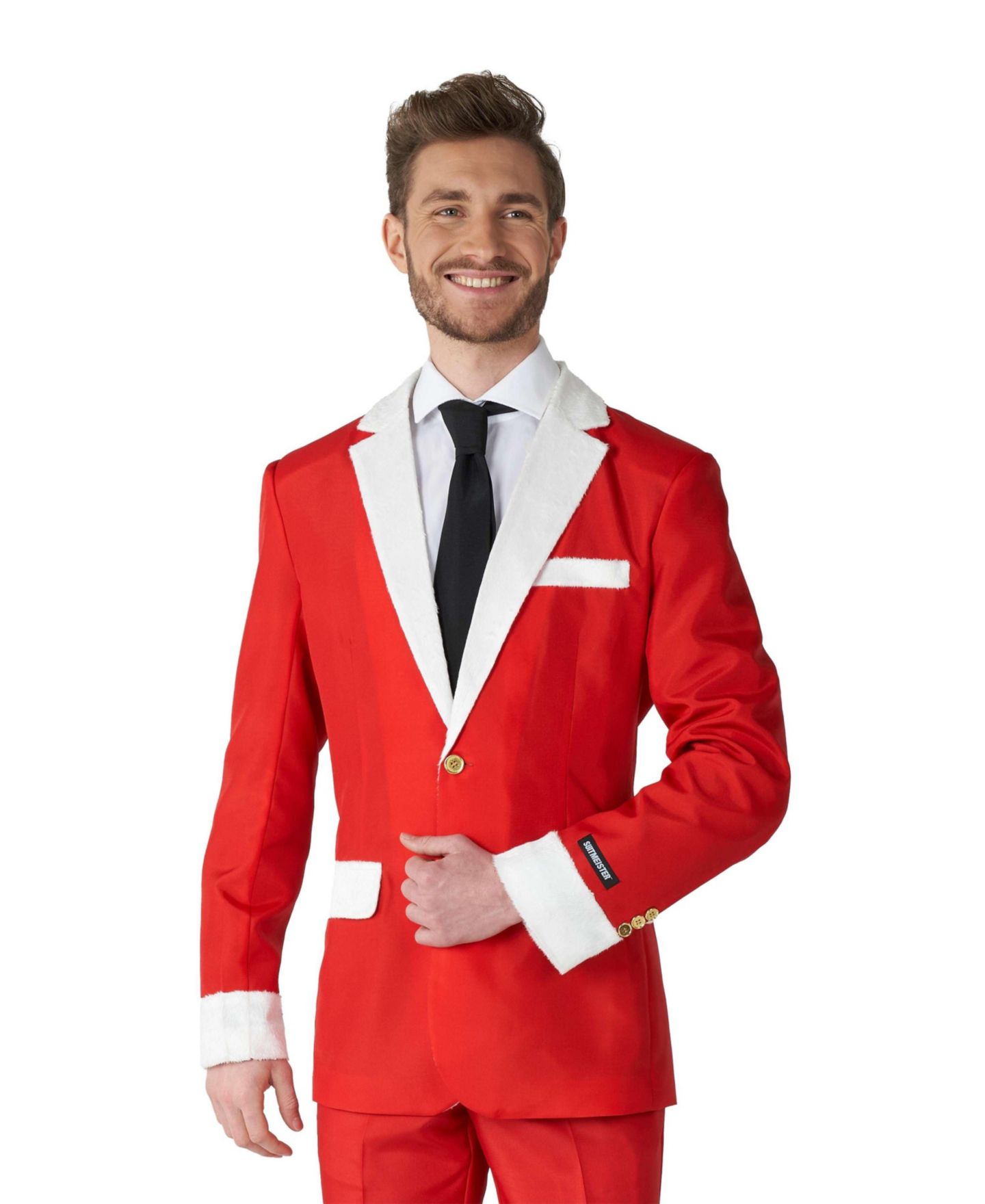 Мужской новогодний костюм Suitmeister Ugly Holiday с нордическим пиксельным узором, цвет: Зелёный — фото 5