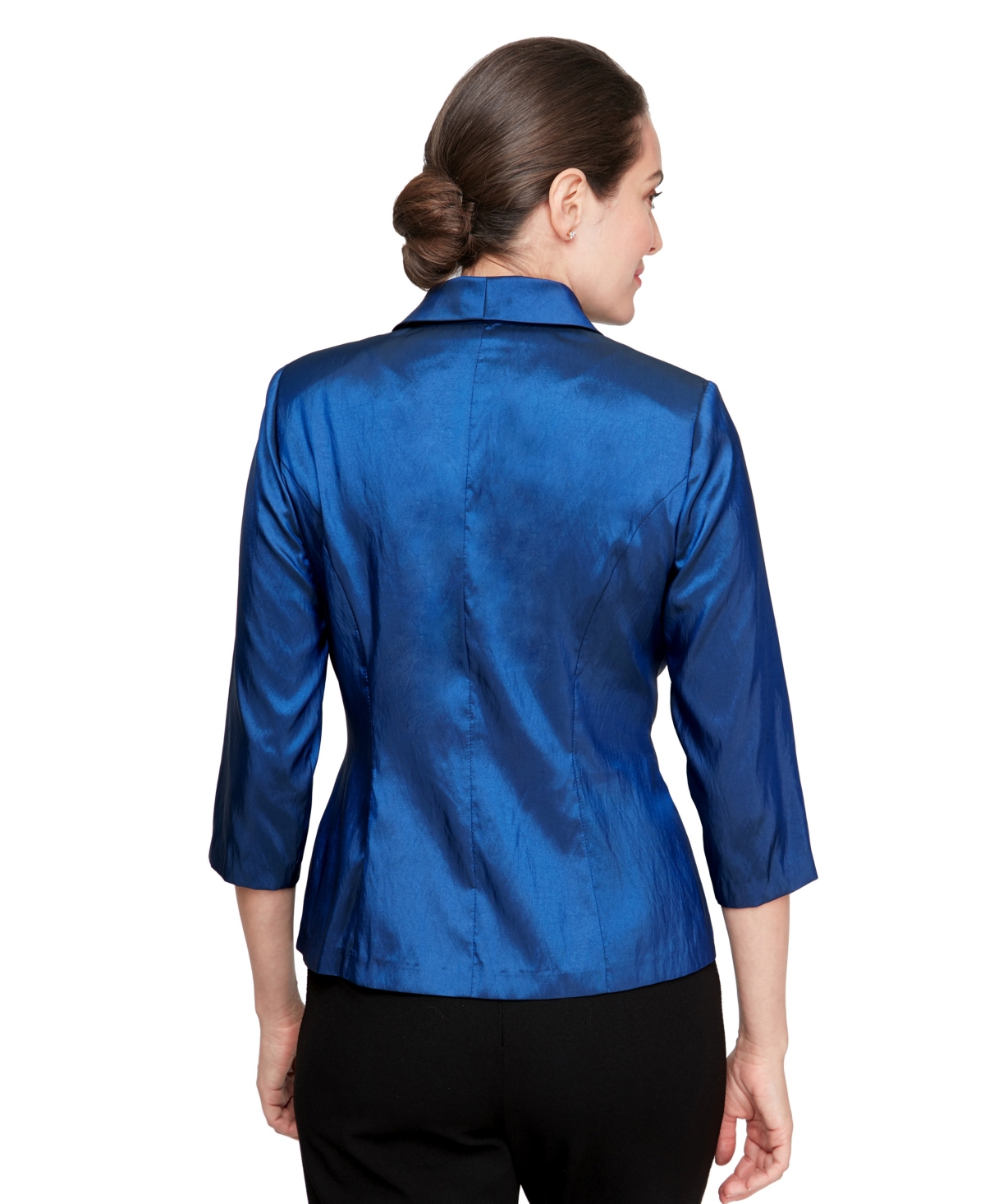 Alex Evenings Women's Collar And Decorative Top In Blue