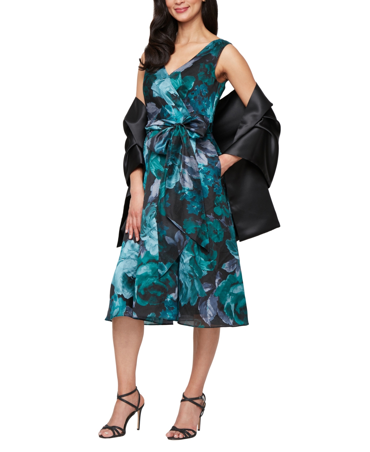 Alex Evenings Women's Printed Midi Yoryu Sleeveless Dress In Multi