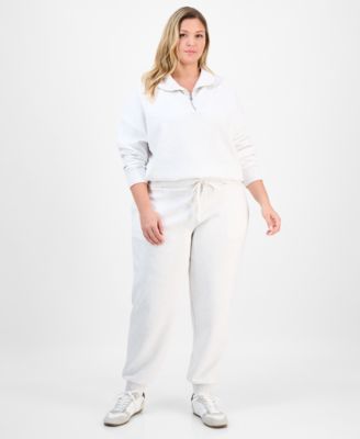 Trendy Plus Size Cozy Scuba Drawstring Jogger Pants, Macy's Exclusive