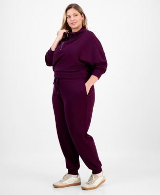 Trendy Plus Size Cozy Scuba Drawstring Jogger Pants, Macy's Exclusive
