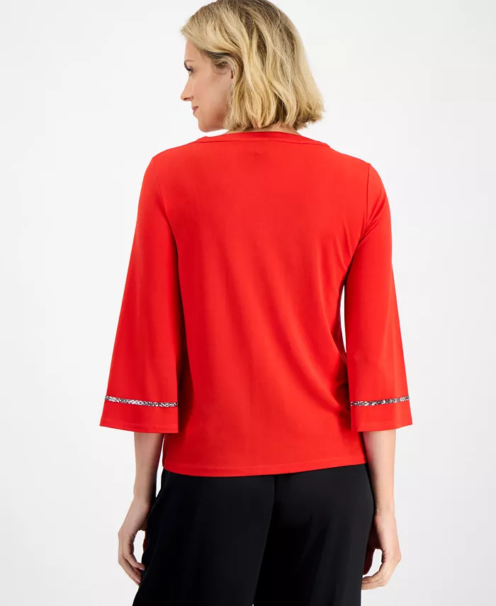 Women's Rhinestone-Embellished Top - thumbnail 2