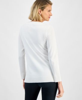 Women's Beaded-Neck Sweater, Macy's Exclusive