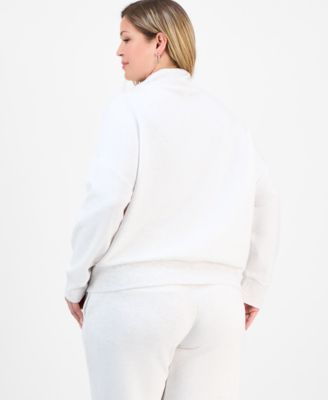 Trendy Plus Size Cozy Scuba 1/4-Zip Sweatshirt, Macy's Exclusive
