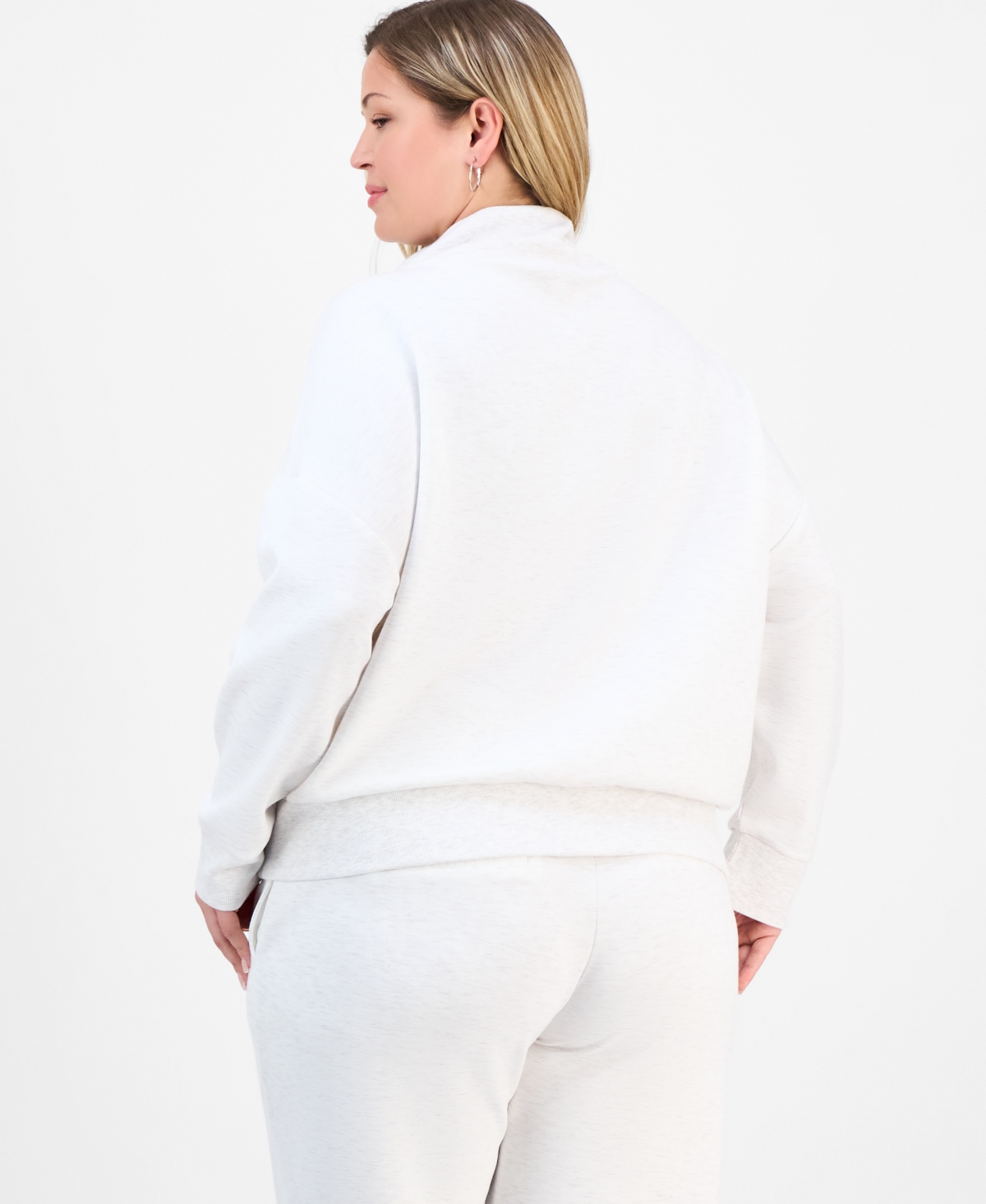 And Now This Trendy Plus Size Scuba 1/4-zip Sweatshirt, Macy's Exclusive In White