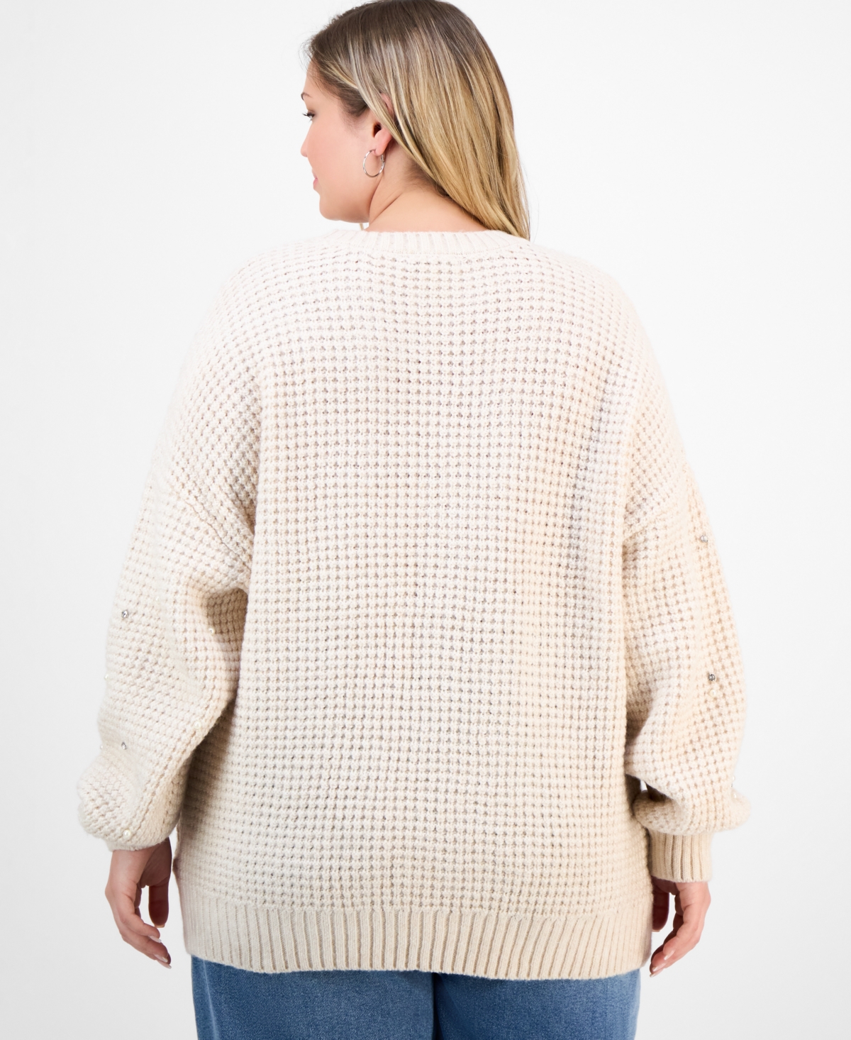 And Now This Trendy Plus Embellished Crewneck Pullover Sweater, Macy's Exclusive
