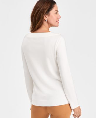 Women's Rhinestone-Trim Sweater, Macy's Exclusive