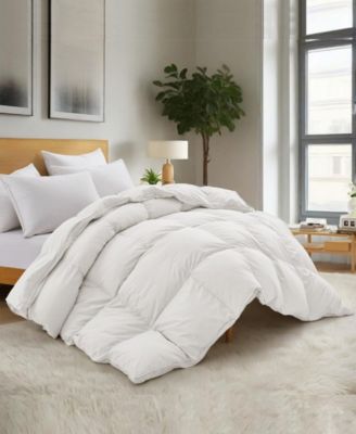 Heavyweight White Goose Feather and Fiber Comforter, Twin