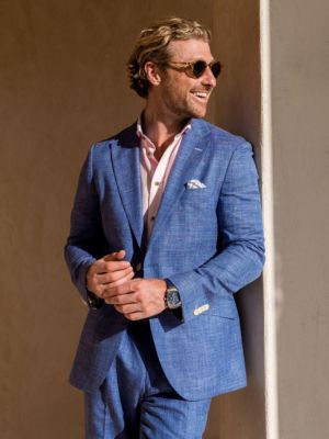 Men's Linen/Wool/Silk Blend Tailored Blazer
