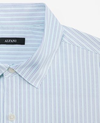 Men's Short Sleeve Striped Poplin Button-Front Shirt, Macy's Exclusive