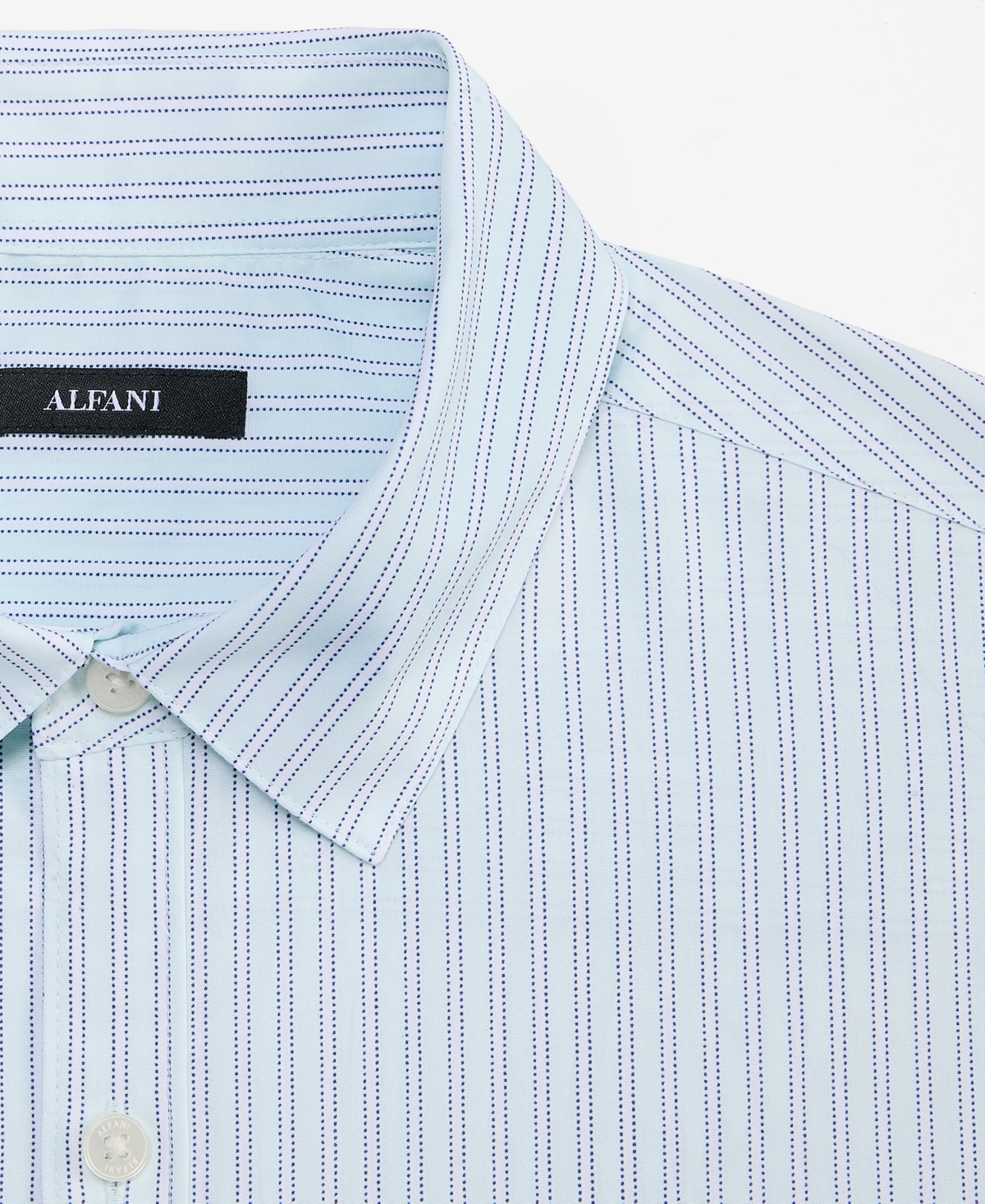 Alfani Men's Short Sleeve Striped Poplin Button-front Shirt, Macy's Exclusive In White