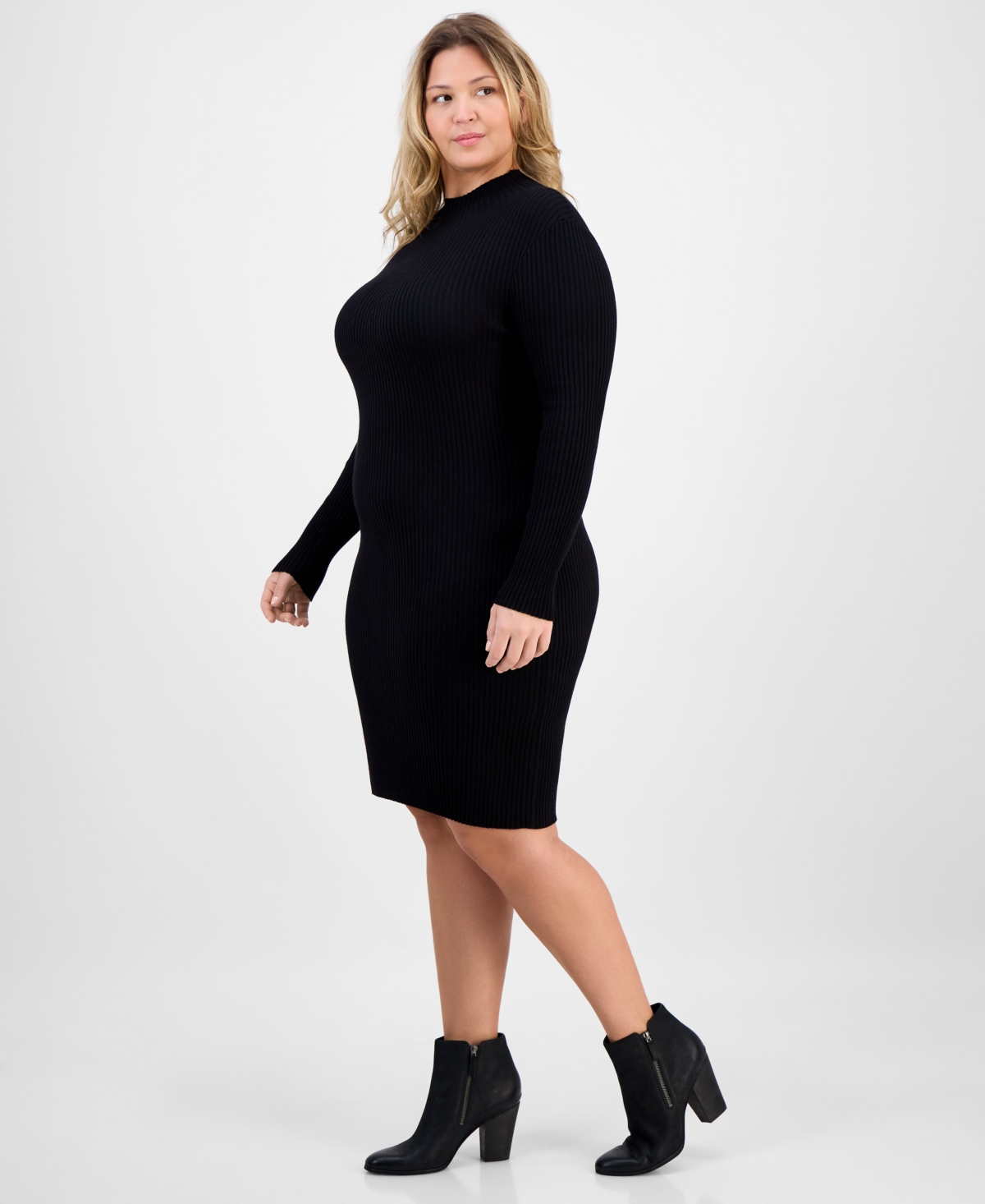 Bar Iii Trendy Plus Ribbed Sweater Dress, Macy's Exclusive