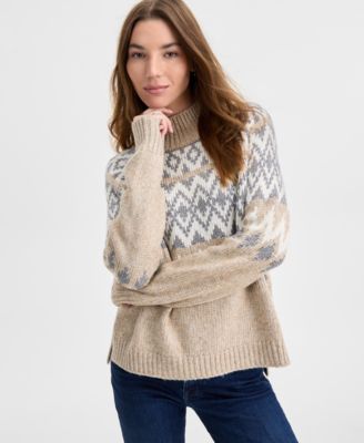 Lucky Brand - Women's Fair Isle Mock-Neck Sweater
