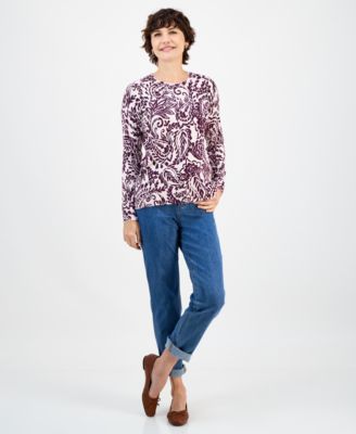 Women's Printed Crewneck Sweater