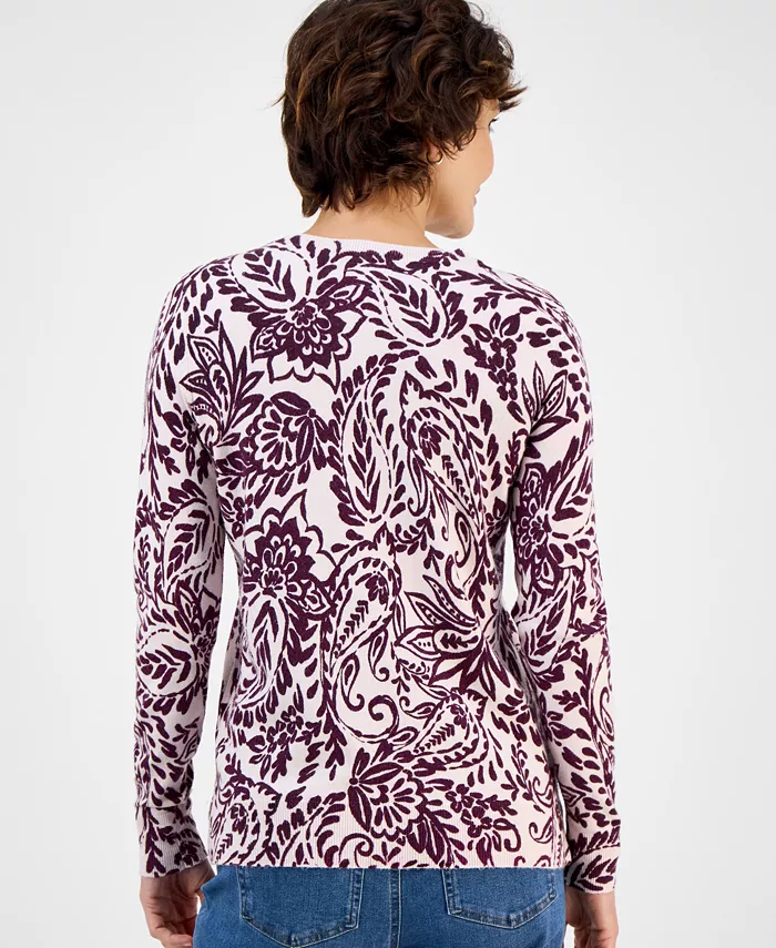 Women's Printed Crewneck Sweater - thumbnail 10