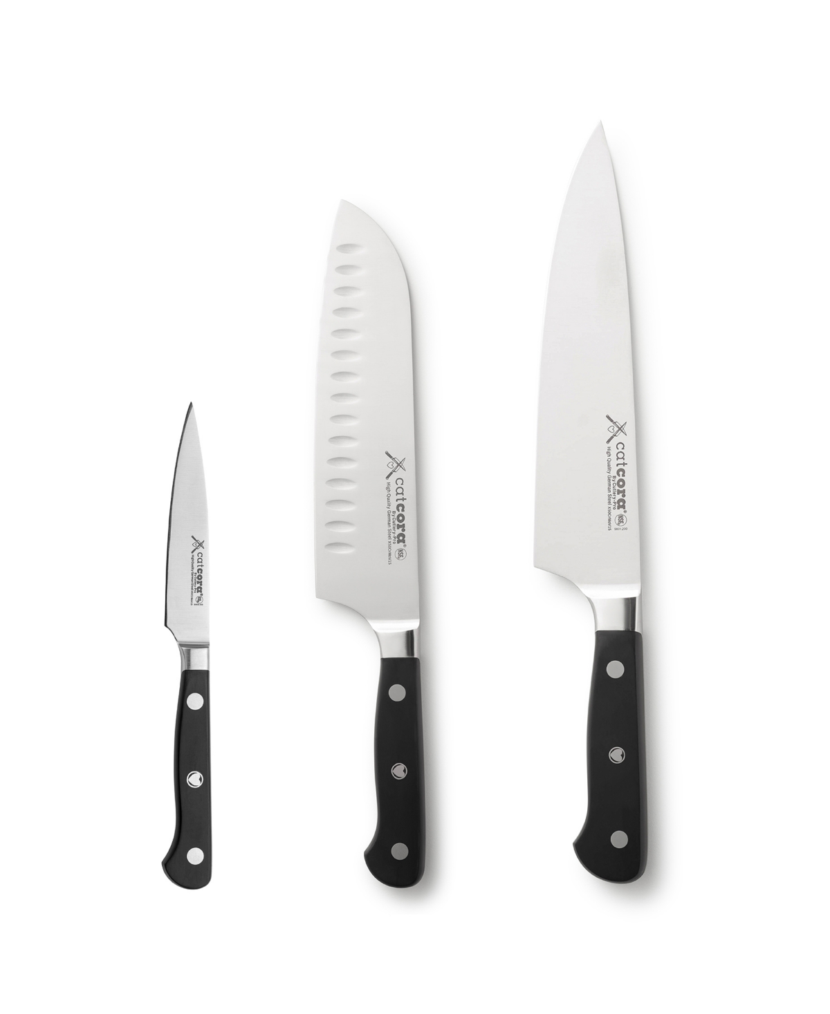 Cat Cora Cutlery-pro 3-piece Triple-rivet Handle Forged Chefs Knives Set In Multi