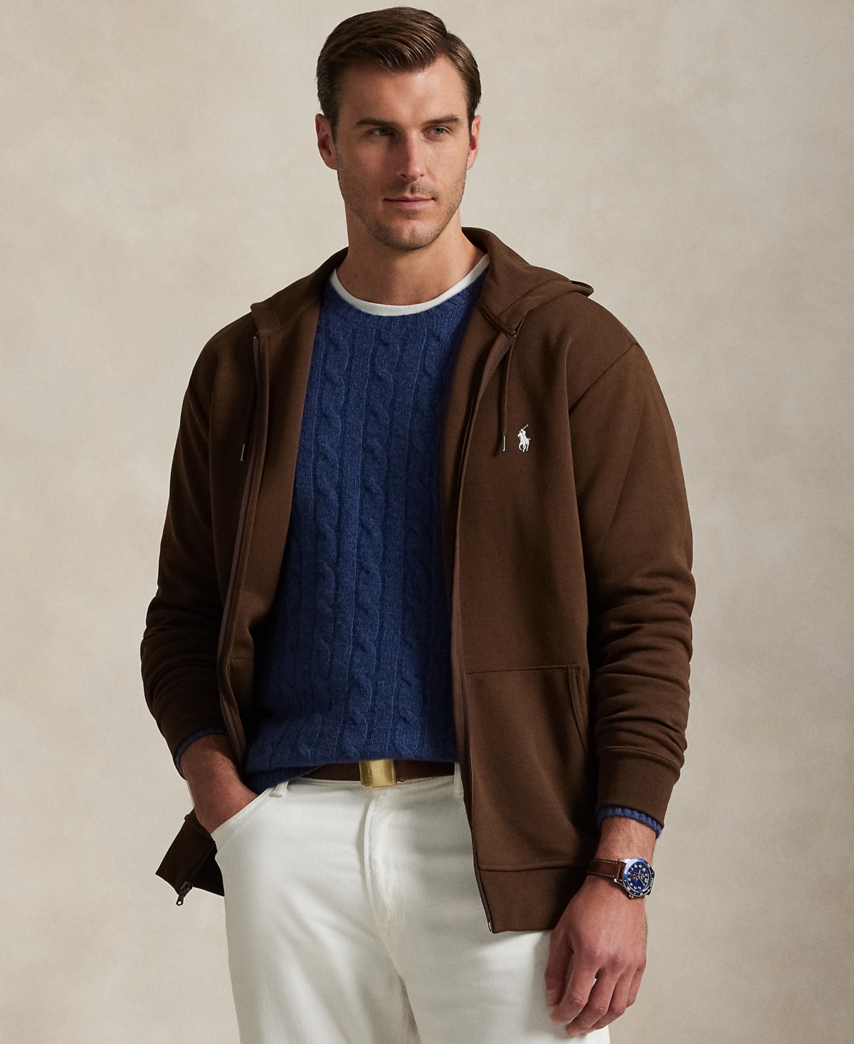 Polo Ralph Lauren Men's Big & Tall Double-Knit Full-Zip Hoodie