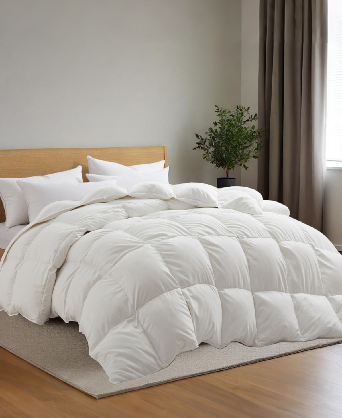 Unikome Heavyweight Goose Down Fiber Comforter, California King In White